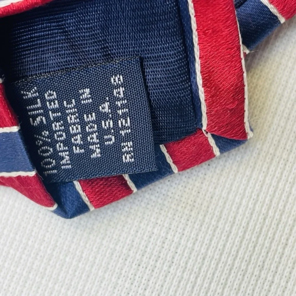 Hart Schaffner Marx Silk Tie Classic Striped Red&blue Classiccore Preppy Retro‎